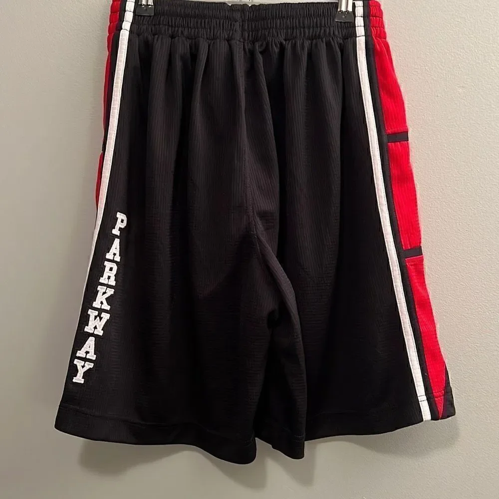 Intrepid Sportswear Men's Black Parkway Embroidered Logo Athletic Shorts